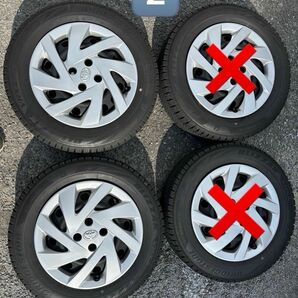 ②/2 スタッドレスタイヤ トヨタ アクア用 ブリヂストンVRX2 175/15R65 2021年41週目製造 ホイールカバー付