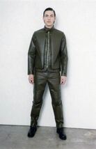 1999AW HELMUT LANG ヘルムートラング アストロバイカージャケット ブルゾン パテントレザー archive アーカイブ ラフシモンズ プラダ 99aw_画像1