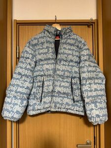 Supreme Fat Tip Jacquard Denim Puffer Jacket 