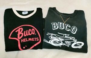 リアルマッコイズ　 McCOY'S　BUCO　ブコ　スエット　レア　激シブ　トレーナー　黒V＆Tシャツ 両方Sサイズ　女性でも　古着　アメカジ