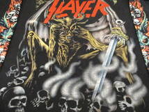 90's SLAYER スレイヤー ロック バンド メタル Ｔシャツ ビンテージ ドクロ スカル 袖プリ 黒_画像5