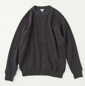 23秋冬　サイズ4（Mサイズ相当）　フィルメランジェ　FilMelange　DUKE / デューク　色charcoal black　綿　クルーネックカーディガン