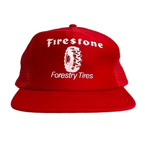 【キャップ / 帽子】90s Firestone (ファイヤーストーン)　ビンテージ　メッシュキャップ　ラバープリント　アメリカンビンテージ