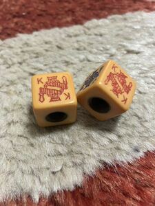 Vintage Bakelite dice valve cap ビンテージ　ダイス　サイコロ　ベークライト製　バルブキャップ　 チョッパー　チーター　AEE