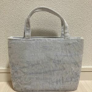 Samantha Thavasa Samantha Thavasa lady's handbag party bag Mini tote bag velour light blue white white pretty brand 