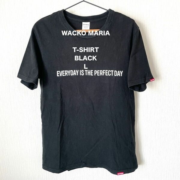【WACKO MARIA】 ワコマリア プリントTシャツ 半袖 夏服 ロック メンズ 匿名配送 黒 ブラック L