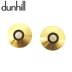 Dunhill Mufflinks Ladies Circle Gold Gold White White используется