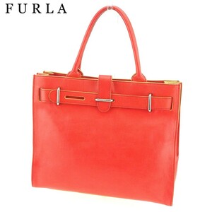  Furla handbag bag lady's red used 