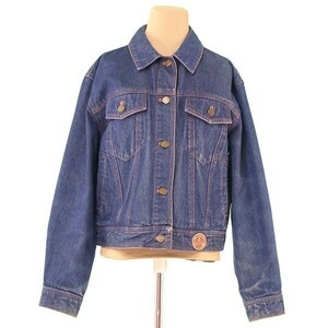  Moschino jacket outer lady's blouson G Jean woshu blue group used 