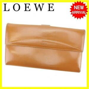Loewe Wallet W Hook Ladies Logo Light Brown Используется