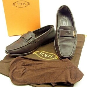  Tod's Loafer #34 1/2 lady's Brown used 