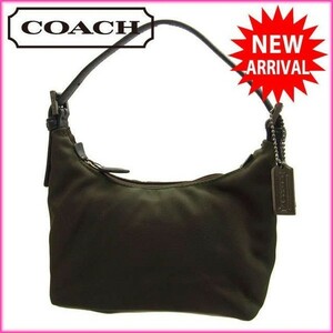  Coach pouch / pouch back lady's / Logo go in tag attaching Logo khaki × navy used 