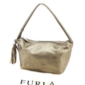  Furla handbag one shoulder lady's gold group used 