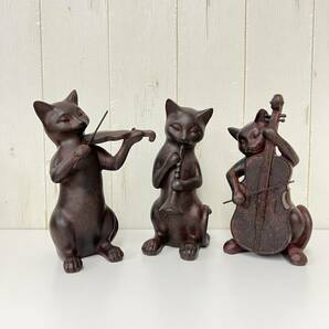可愛い猫の置物 【バイオリン】 楽器を奏でる子猫 樹脂製 インテリア 住まい 小物 人気 ねこ ペットの画像2