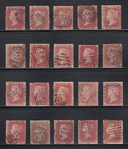 【イギリス(QV)】1854年～ペニーレッド（スター）使用済みクラシック切手20枚大量まとめてロット！希少！！(Cdu2kpZAVA)