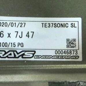 美品 RAYS TE37 SONIC SL 16インチ 鍛造 7J 4H PCD100 ブリヂストン RE-71RS 195/50R16 S660 ロードスター ヤリス ボルクレーシング 2本の画像8