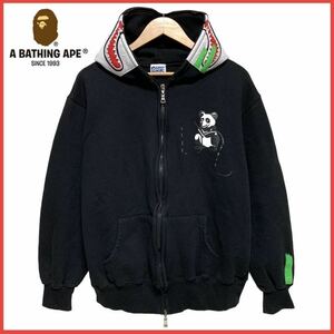 A BATHING APE エイプ BAPE ベイプ BOA PANDA FULL ZIP HOODIE ロゴ パンダ プリント フルジップ スウェット パーカー ジャケット シャーク