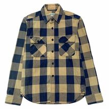 JELADO ジェラード Worker Shirt ブロック バッファロー チェック 総柄 フランネル ヘビーネル ワーク シャツ ジャケット 長袖 14 コットン_画像2