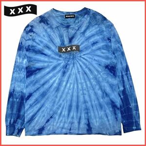 キムタク着 GOD SELECTION XXX ゴッドセレクション ロゴ プリント タイダイ ムラ染め 総柄 長袖 Tシャツ ロンT カットソー L fragment