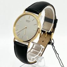 極美品 SEIKO 腕時計 ハードレックスクリスタル ラウンド バーインデックス 2針 クォーツ quartz ゴールド 金 純正ベルト セイコー Y462_画像2