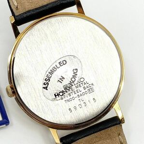 極美品 SEIKO 腕時計 ハードレックスクリスタル ラウンド バーインデックス 2針 クォーツ quartz ゴールド 金 純正ベルト セイコー Y462の画像8