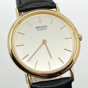 極美品 SEIKO 腕時計 ハードレックスクリスタル ラウンド バーインデックス 2針 クォーツ quartz ゴールド 金 純正ベルト セイコー Y462の画像4