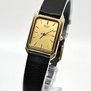 SEIKO 腕時計 レクタンギュラー バーインデックス 3針 クォーツ quartz ゴールド 金 セイコー Y559