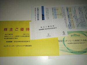 H2O エイチ・ツー・オーリテイリング 株主優待券 1冊（5枚綴り） 有効期限2024年6月30日 キッチンエール新規ご入会 エイチツーオー