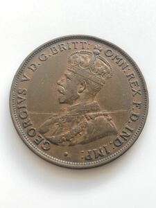 オーストラリア 銅貨 古銭 ジョージ5世 1ペニー 1928年