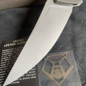 Shirogorov Quantum Ursus Left Handed 3.8 Cromax PM Trailing Point Blade, Milled Titanium Handles, Frame Lock 「左利き専用」の画像4