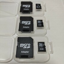microSDカード 8GB マイクロSDカード メモリーカード 変換アダプタ 透明ケース付き ３個セット 初期化済み_画像1