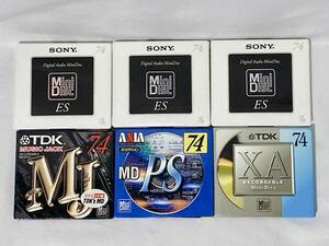 新品未使用品 MD ミニディスク まとめ 6点 SONY TDK AXIA MD-MJ74 MDW-74C MD-XA74 MD-PSB74 録音用 MiniDisc 