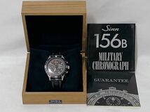 美品 Sinn 156B MILITTARY CHRONOGRAPH ミリタリークロノグラフ クロノグラフ ジン 自動巻 黒文字盤 稼働品 _画像1