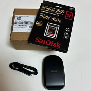 SanDisk CF expressカード64G 5枚、カードリーダー