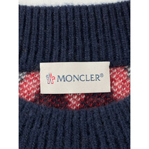 MONCLER モンクレール 23年製 トリコロール TRICOT ニット ネイビー レッド ホワイト L トップス ウール メンズ 中古_画像4