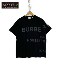 BURBERRY バーバリー ブラック 8032299 ホースフェリープリントTシャツ ブラック XS トップス コットン メンズ 中古_画像1