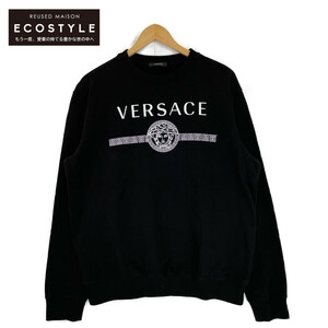 Versace ヴェルサーチ 1008279 メデューサ×ブラック スウェットトレーナ― ブラック L トップス コットン メンズ 中古