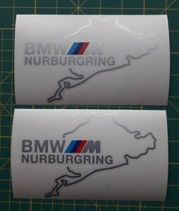 送料無料i BMW Nurburgring sign ニュルブルクリンク Silver 150mm 2枚セット カッティング ステッカー 海外