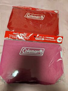 コールマン coleman コカコーラ　フェルトトート 2個セット　ピンク　赤