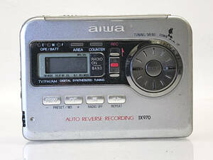 ★ R60227　aiwa アイワ　ポータブルカセットプレーヤー　HS-JX970　シルバー ★