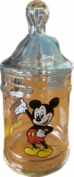 Disney Mickey Mouse Glass Candy Jar　ミッキーマウス　ビンテージ　キャンディージャー