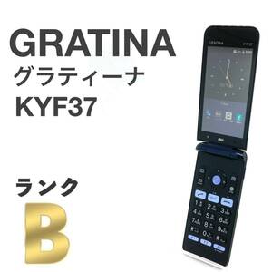 GRATINA KYF37 ネイビーブラック au SIMロック解除済み 白ロム KYOCERA 携帯電話 4G対応 LTE 折りたたみ ガラホ本体 送料無料 Y37MR