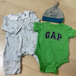 ベビー服 ロンパース　ダンボ　ディズニーbaby 60〜70センチ　ロンパース、GAP肌着、帽子3点セット