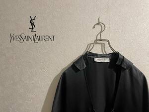 ◯ イタリア製 YVES SAINT LAURENT プリーツ シルク ワンピース / イヴサンローラン YSL 半袖 ブラック 黒 S Ladies #Sirchive