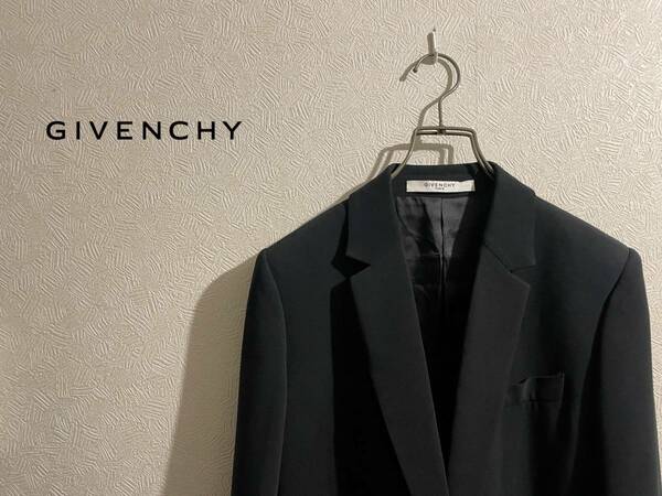 ◯ イタリア製 GIVENCHY レーヨン テーラード ジャケット / ジバンシー スーツ シングル ブラック 黒 38 Ladies #Sirchive