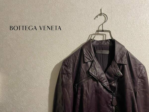 ◯ イタリア製 BOTTEGA VENETA ナッパ レザー ダブル ライダース ジャケット / ボッテガヴェネタ ラム シープ 40 Ladies #Sirchive