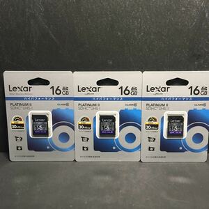 新品・送込み　Lexar PlatinumII 200倍速 SDHC UHS-1カード 16GB×3個セット 計48GB Class10 国内正規品　品番=LSD16GBBJP200