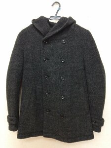 モルガンHOMME チャコールグレーのコート 中綿入り フード付き サイズS
