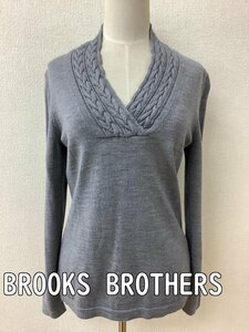 ブルックスブラザーズ (BROOKS BROTHERS) グレーニット 首回りケーブル編み サイズM