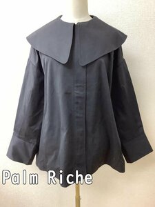 Palm Riche ポームリシュ ビッグサイズ ショートコート 黒 衿取り外し可能 サイズM